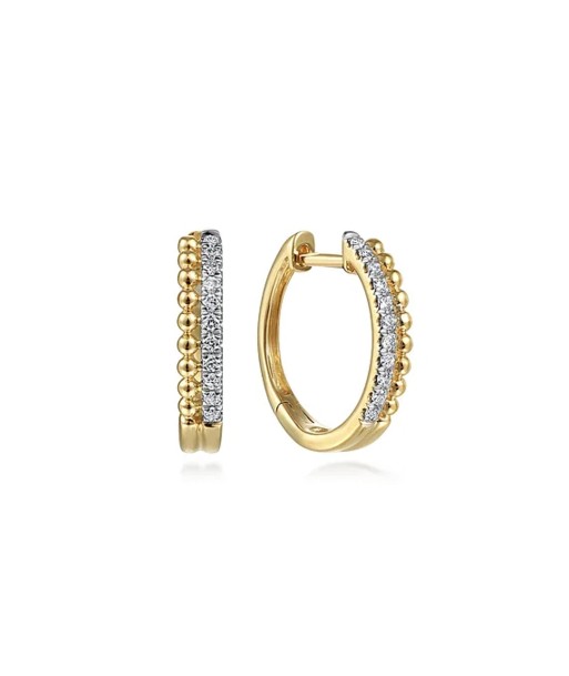 Gabriel 14K Yellow Gold Bujukan Pave 10mm Diamond Huggie Earrings shop