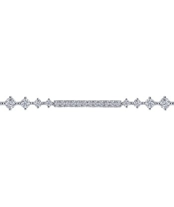 Gabriel 14K White Gold Diamond Prong and Bar Set Tennis Bracelet du meilleur 