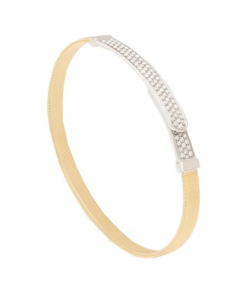 Marco Bicego 18K Yellow & White Gold Masai Coil and Diamond Pave Bangle Bracelet, Thin outlet