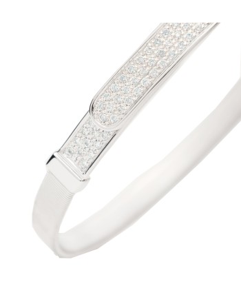 Marco Bicego 18K White Gold Masai Coil and Diamond Pave Bangle Bracelet, Thin Comparez plus de prix