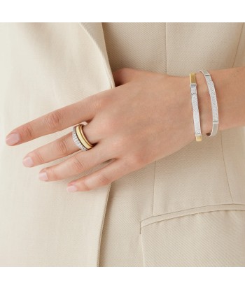 Marco Bicego 18K Yellow & White Gold Masai Coil and Diamond Pave Bangle Bracelet, Thin outlet