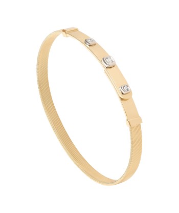 Marco Bicego Masai 18K Yellow Gold Coil and Diamond Bangle Bracelet, Thin Dans la société mordern