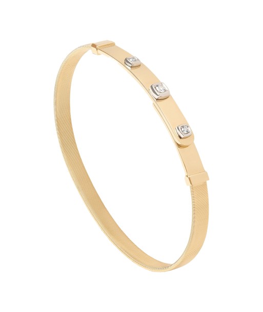 Marco Bicego Masai 18K Yellow Gold Coil and Diamond Bangle Bracelet, Thin Dans la société mordern