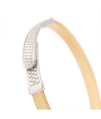 Marco Bicego 18K Yellow & White Gold Masai Coil and Diamond Pave Bangle Bracelet, Thin outlet