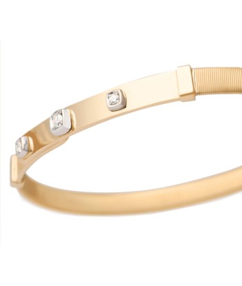 Marco Bicego Masai 18K Yellow Gold Coil and Diamond Bangle Bracelet, Thin Dans la société mordern