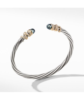 David Yurman Helena End Station Bracelet with Gray Pearls, Diamonds and 18K Gold, 4mm votre