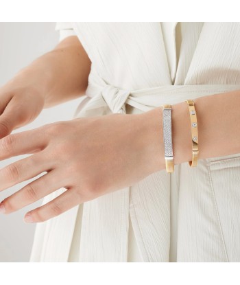 Marco Bicego Masai 18K Yellow Gold Coil and Diamond Bangle Bracelet, Thin Dans la société mordern