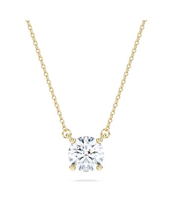 Swarovski Diamond Eternity Round Solitaire Pendant Necklace 14K Yellow Gold 1ctw commande en ligne