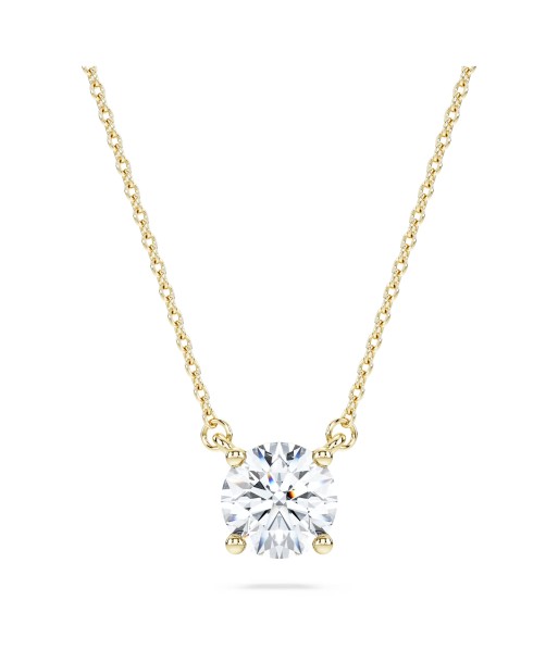 Swarovski Diamond Eternity Round Solitaire Pendant Necklace 14K Yellow Gold 1ctw commande en ligne