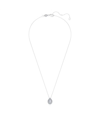 Swarovski Diamond Eternity Pear Halo Pendant Necklace 14K White Gold Comparez plus de prix