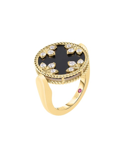 Roberto Coin 18K Yellow Gold Colored Medallions Diamond, Black Jade & Mother of Pearl Reversible Ring du meilleur 