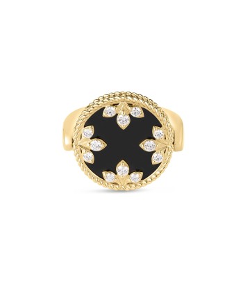 Roberto Coin 18K Yellow Gold Colored Medallions Diamond, Black Jade & Mother of Pearl Reversible Ring du meilleur 