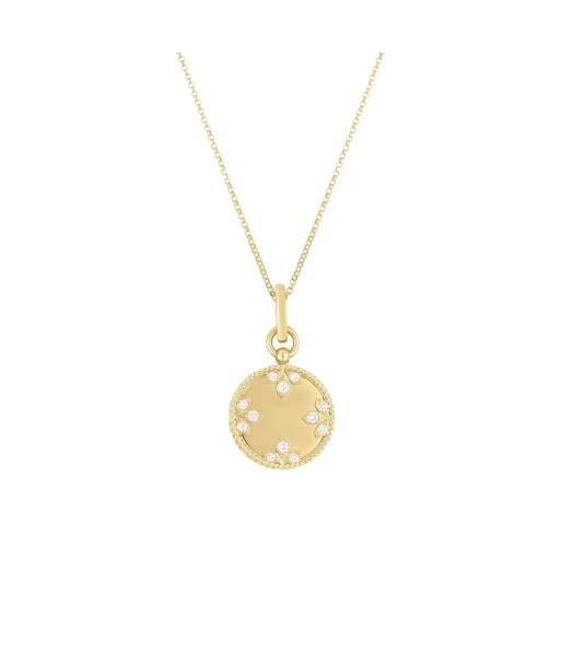 Roberto Coin 18K Yellow Gold Small Medallion Diamond Necklace la chaussure