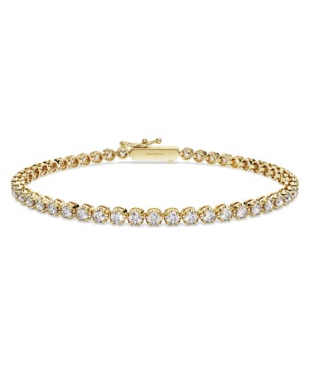 Swarovski Diamond Eternity Tennis Bracelet 14K Yellow Gold 2.50 Carats tw en linge