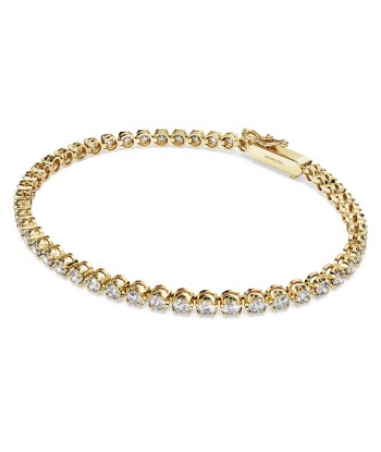 Swarovski Diamond Eternity Tennis Bracelet 14K Yellow Gold 2.50 Carats tw en linge