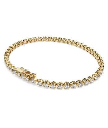 Swarovski Diamond Eternity Tennis Bracelet 14K Yellow Gold 2.50 Carats tw en linge