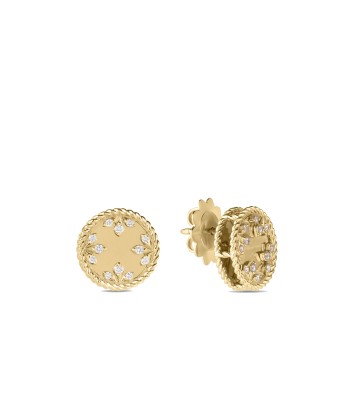 Roberto Coin 18K Yellow Gold Colored Medallions Small Diamond Studs Earrings Découvrez la collection