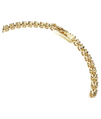 Swarovski Diamond Eternity Tennis Bracelet 14K Yellow Gold 2.50 Carats tw en linge