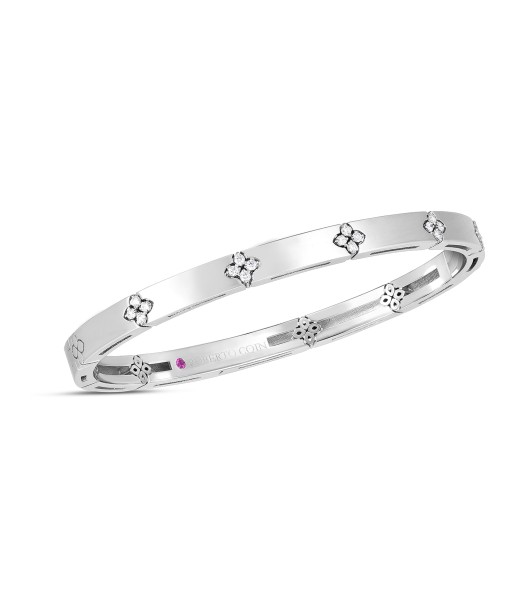 Roberto Coin 18k White Gold Verona Narrow Diamond Bangle 8882970AWBAX à prix réduit toute l'année