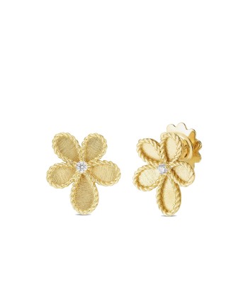 Roberto Coin 18K Yellow Gold Princess Jasmine Flower Stud Earrings basket pas cher