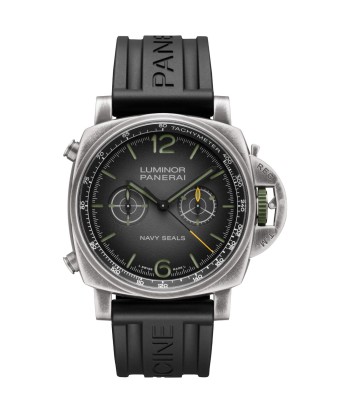 Pre-owned Panerai Luminor Chrono Navy SEALs PAM01409 Green Watch 44mm d'Europe débarque