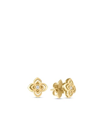 Roberto Coin Palazzo Ducale Carnevale Small Diamond Flower Stud Earrings soldes