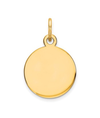 14K Yellow Gold Engravable Round Disc Fin de série