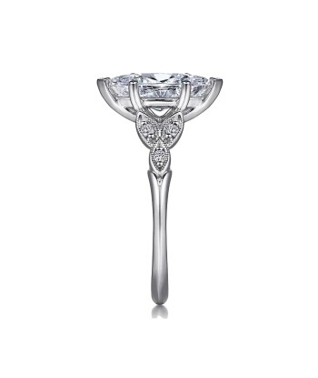 Gabriel "Celia" 14K White Gold Trio Milgrain Petal Victorian Style Engagement Ring Mounting vous aussi creer 