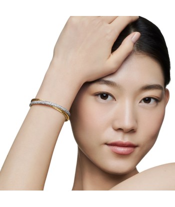 David Yurman Pave Crossover Two Row Cuff Bracelet in 18K Yellow Gold with Diamonds, 10.5mm paiement sécurisé