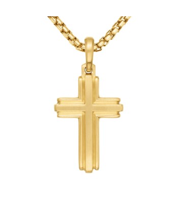 David Yurman Deco Cross Pendant in 18K Yellow Gold, 34mm solde