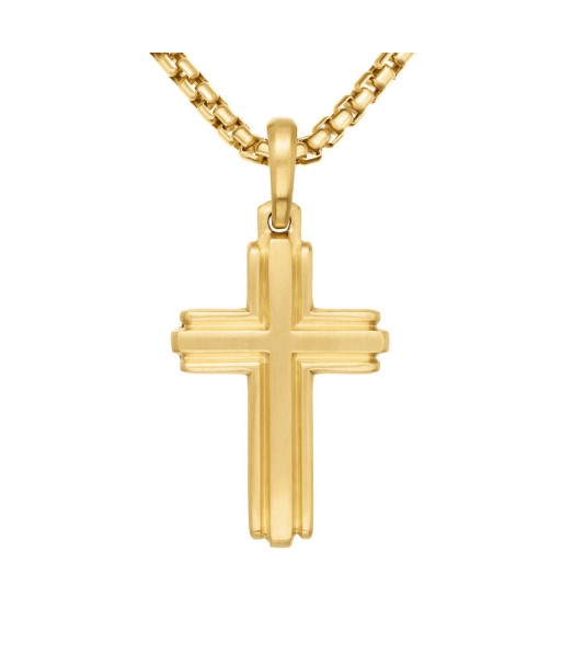 David Yurman Deco Cross Pendant in 18K Yellow Gold, 34mm solde