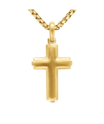 David Yurman Deco Cross Pendant in 18K Yellow Gold, 34mm solde