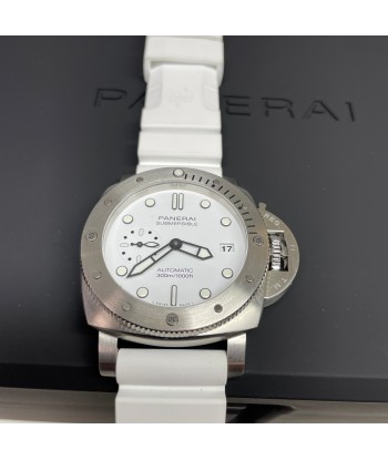 Pre-owned Panerai Submersible 42mm Bianco White PAM01223 Par le système avancé 