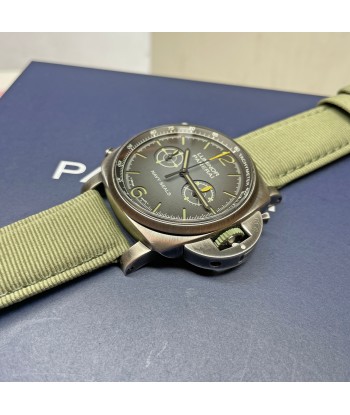 Pre-owned Panerai Luminor Chrono Navy SEALs PAM01409 Green Watch 44mm d'Europe débarque