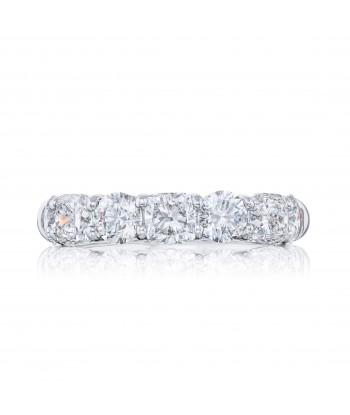 JB Star 7 Diamond Cushion & Round Anniversary Band Platinum plus qu'un jeu 