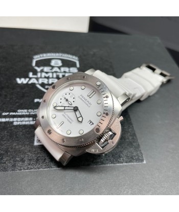 Pre-owned Panerai Submersible 42mm Bianco White PAM01223 Par le système avancé 