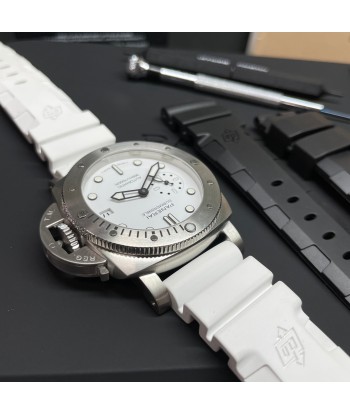 Pre-owned Panerai Submersible 42mm Bianco White PAM01223 Par le système avancé 