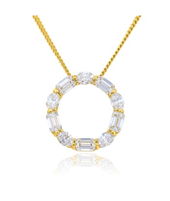 JB Star Round & Emerald Diamond Large Circle of Life Pendant Necklace 18K 2 - 3 jours ouvrés.