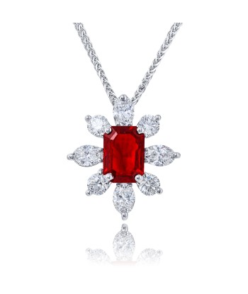 JB Star Emerald Cut Ruby & Diamond Pendant Necklace vous aussi creer 