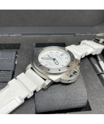 Pre-owned Panerai Submersible 42mm Bianco White PAM01223 Par le système avancé 