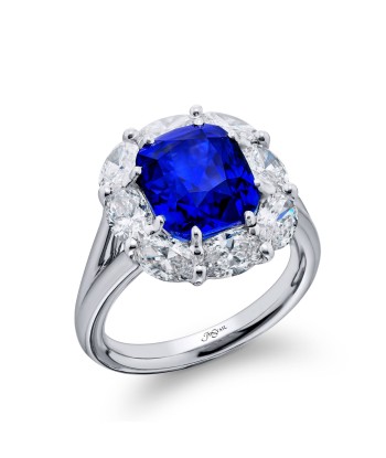 JB Star Cushion Sapphire & Diamond Platinum Ring pas cher chine