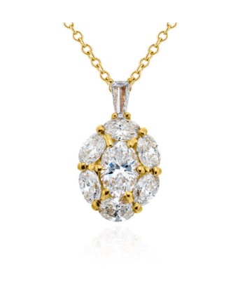 JB Star Oval Diamond Pendant Necklace 18K online