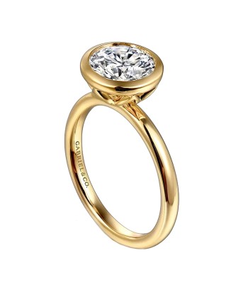 Gabriel 14K Yellow Gold Solitaire Bezel Set Engagement Ring Mounting d'Europe débarque