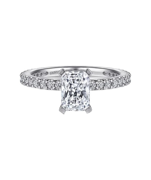 Gabriel 14K White Gold Rectangular Radiant Cut Diamond Engagement Ring Mounting Livraison rapide