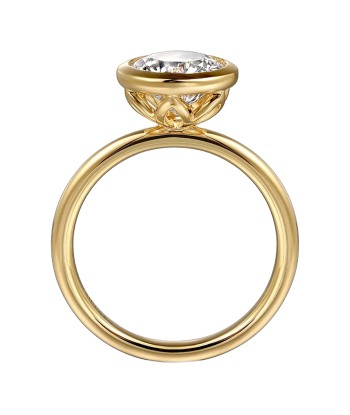 Gabriel 14K Yellow Gold Solitaire Bezel Set Engagement Ring Mounting d'Europe débarque