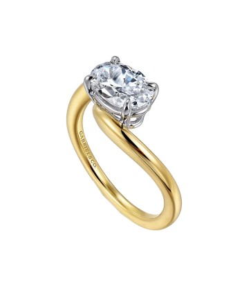 Gabriel 14K White & Yellow Gold Bypass Oval Diamond Engagement Ring Mounting Les êtres humains sont 