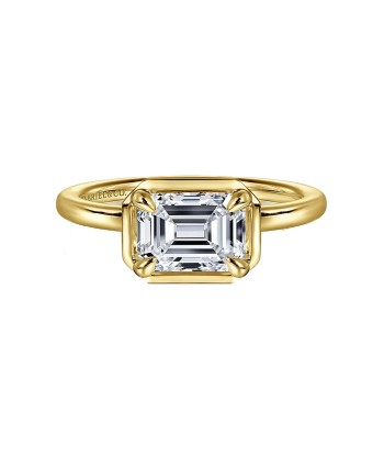 Gabriel 14K Yellow Gold Emerald Cut Diamond Engagement Ring Mounting Livraison rapide