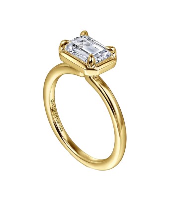 Gabriel 14K Yellow Gold Emerald Cut Diamond Engagement Ring Mounting Livraison rapide