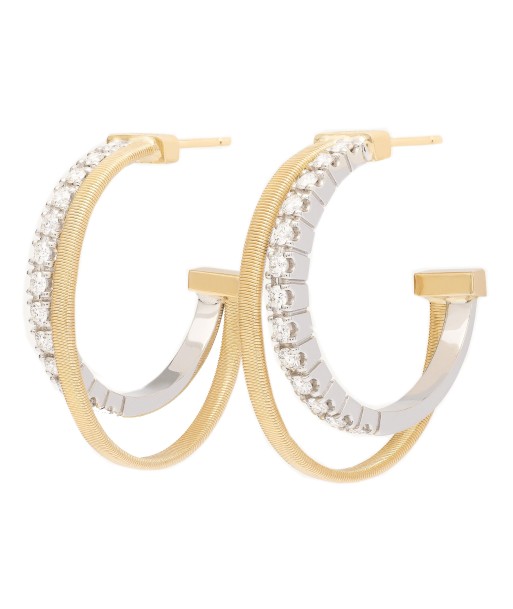 Marco Bicego 18K Yellow Gold Double Hoop Earrings with Diamonds Vous souhaitez 