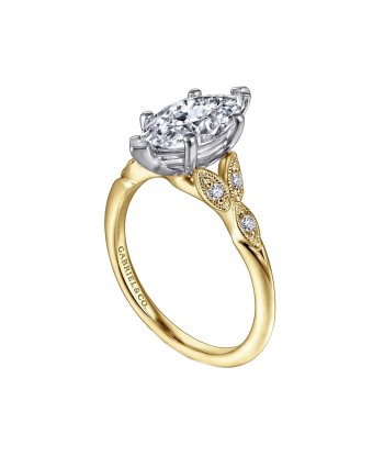 Gabriel 14K White-Yellow Gold Marquise Shape Diamond Engagement Ring Mounting est présent 